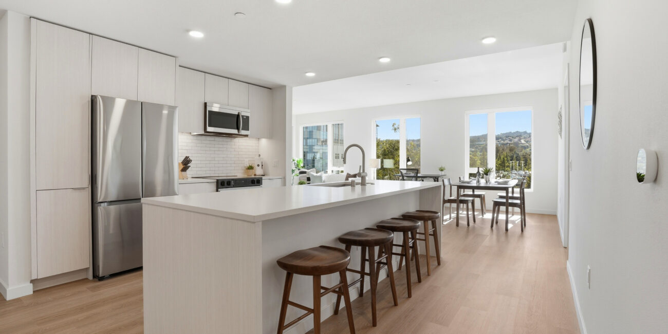Bright open layout kitchen